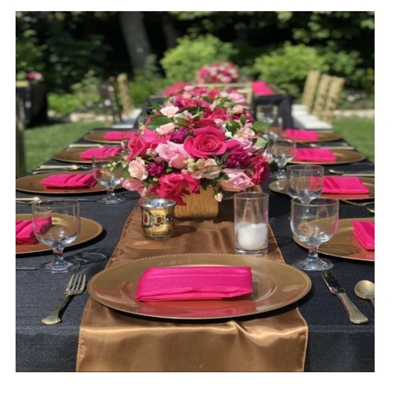 Set of 12 20” X 20" Poly Satin Napkins Wedding Baby Party Bridal Tea 12 Napkins - Picture 4 of 8